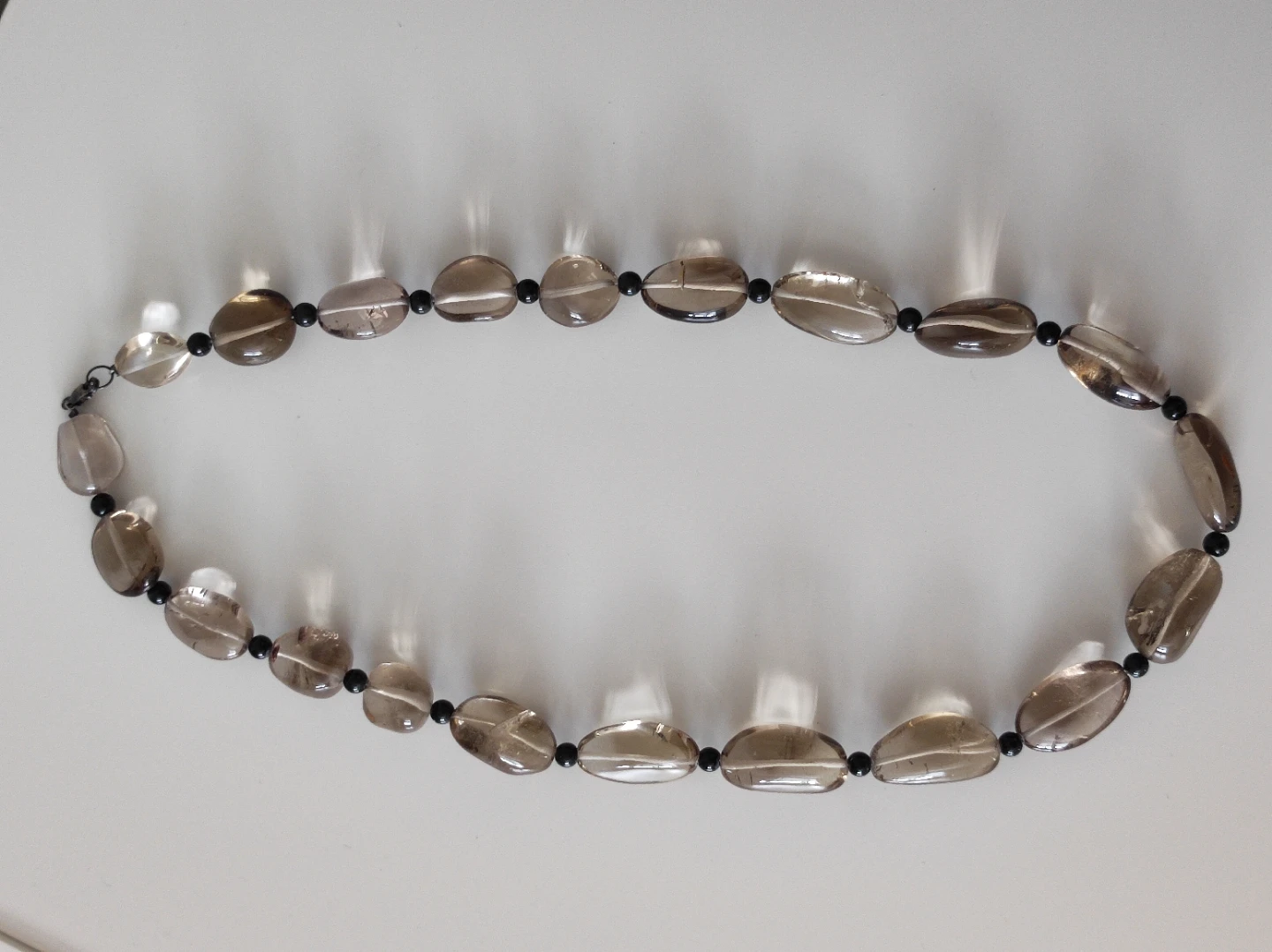 Vintage Sterling silver Smoky Quartz Nugget Necklace - photo 2