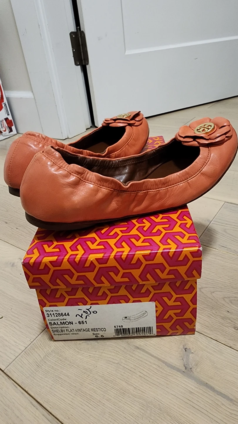 Tory Burch Salmon Shelby Flat Ballet Flats Size 6.5 - photo 3