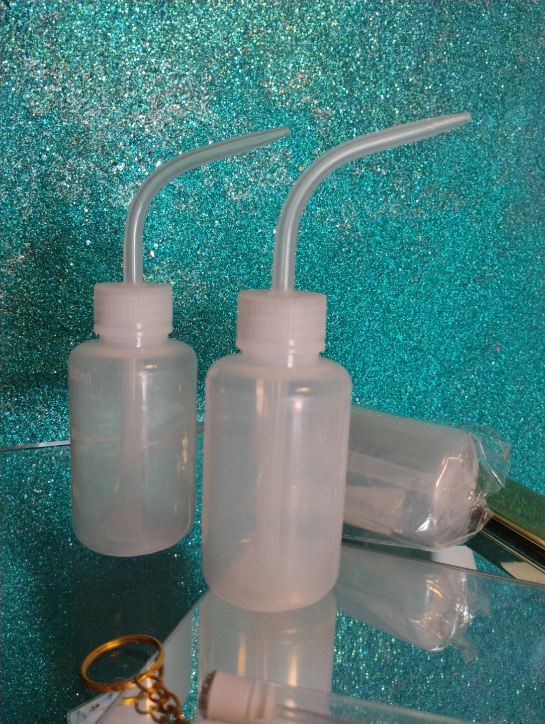 Two 150ml Squeeze Lash Rinse Bottles with Spouts