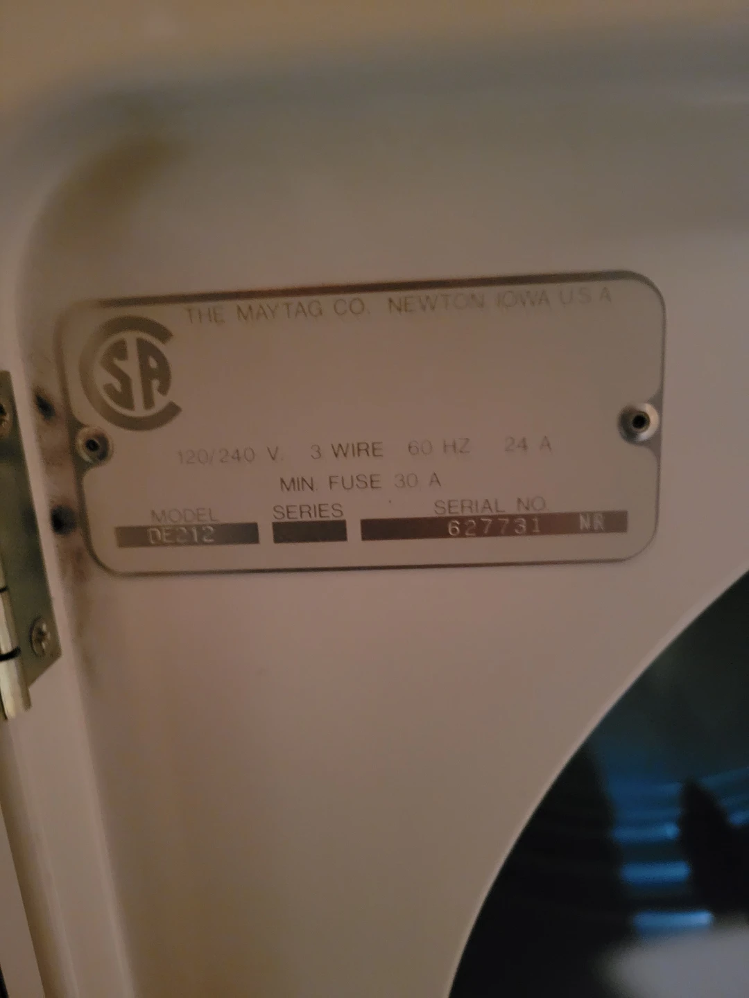 Maytag DE312 Electric Dryer - photo 4