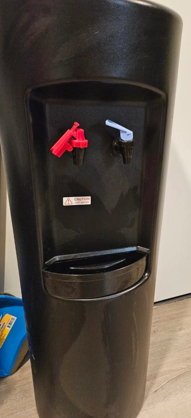 Water Cooler Dispenser with Hot Water Caution