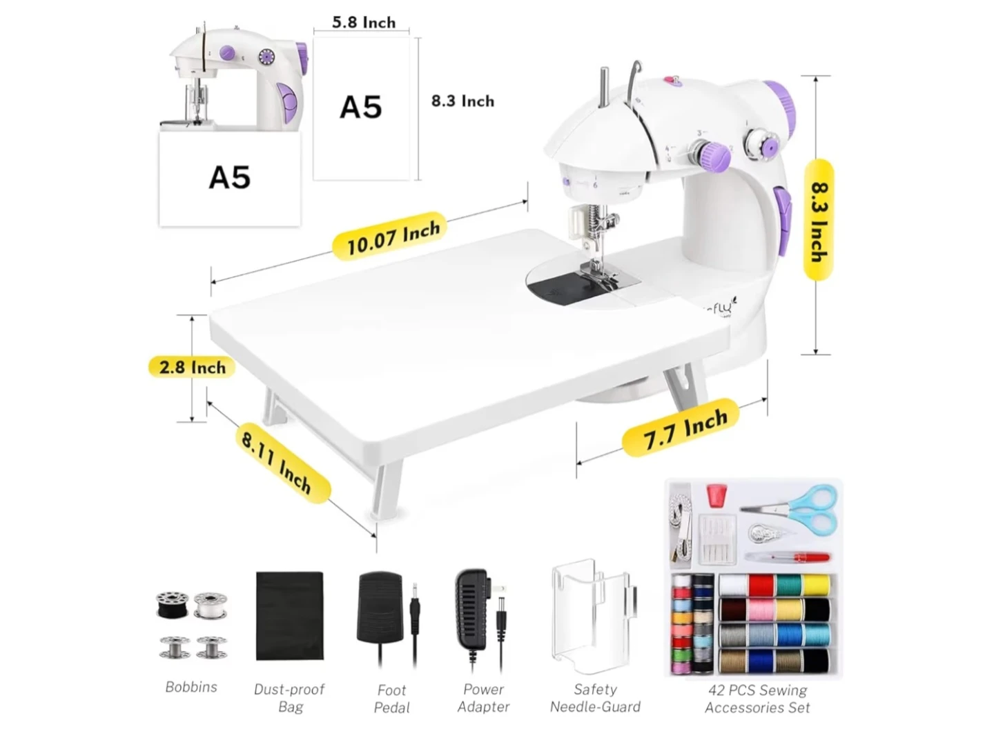 Magicfly Mini Sewing Machine with Accessories Set - photo 4