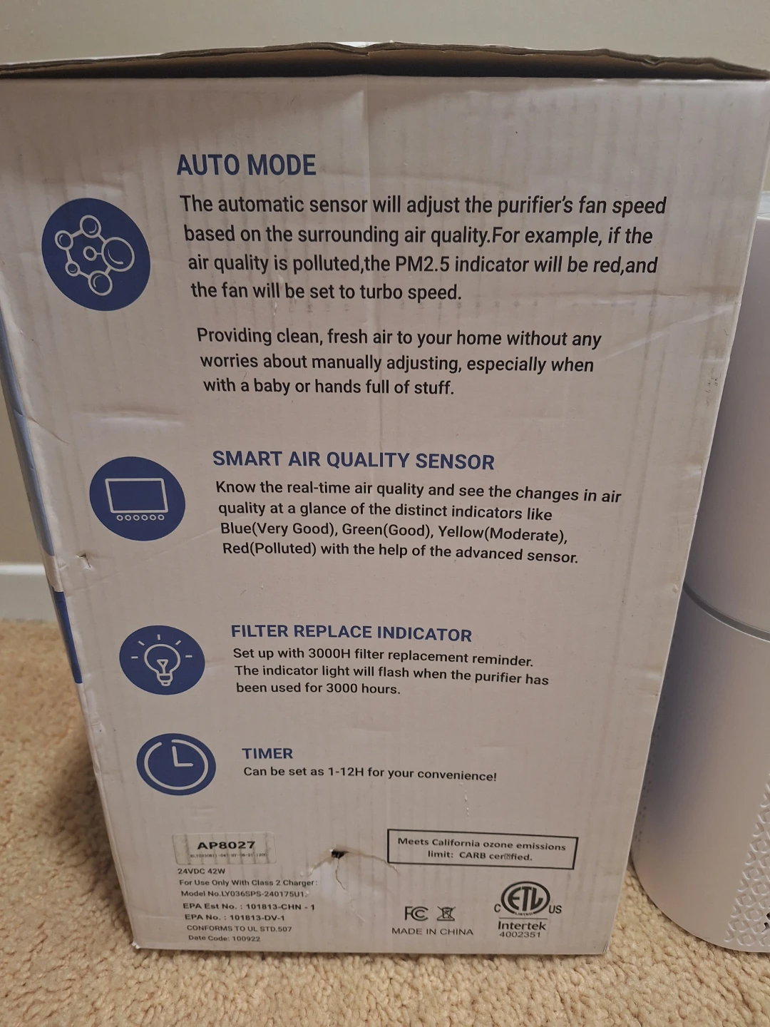 DAYETTE Air Purifier withHEPA Filter - photo 3
