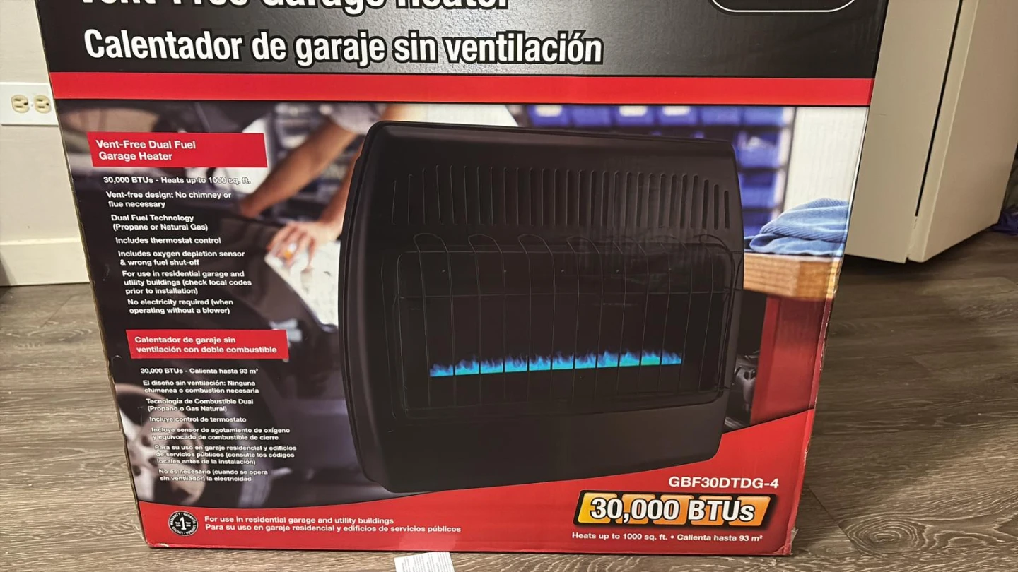 UTY 30,000 BTU Vent-Free Dual Fuel Garage Heater