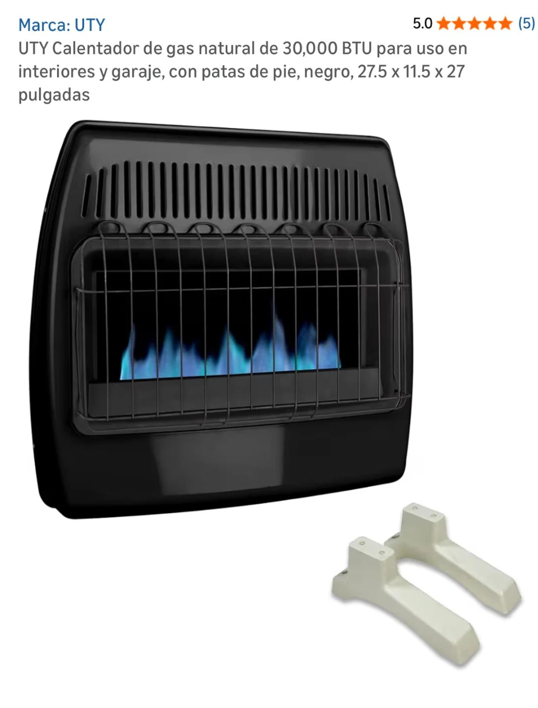 UTY 30,000 BTU Vent-Free Dual Fuel Garage Heater - photo 2
