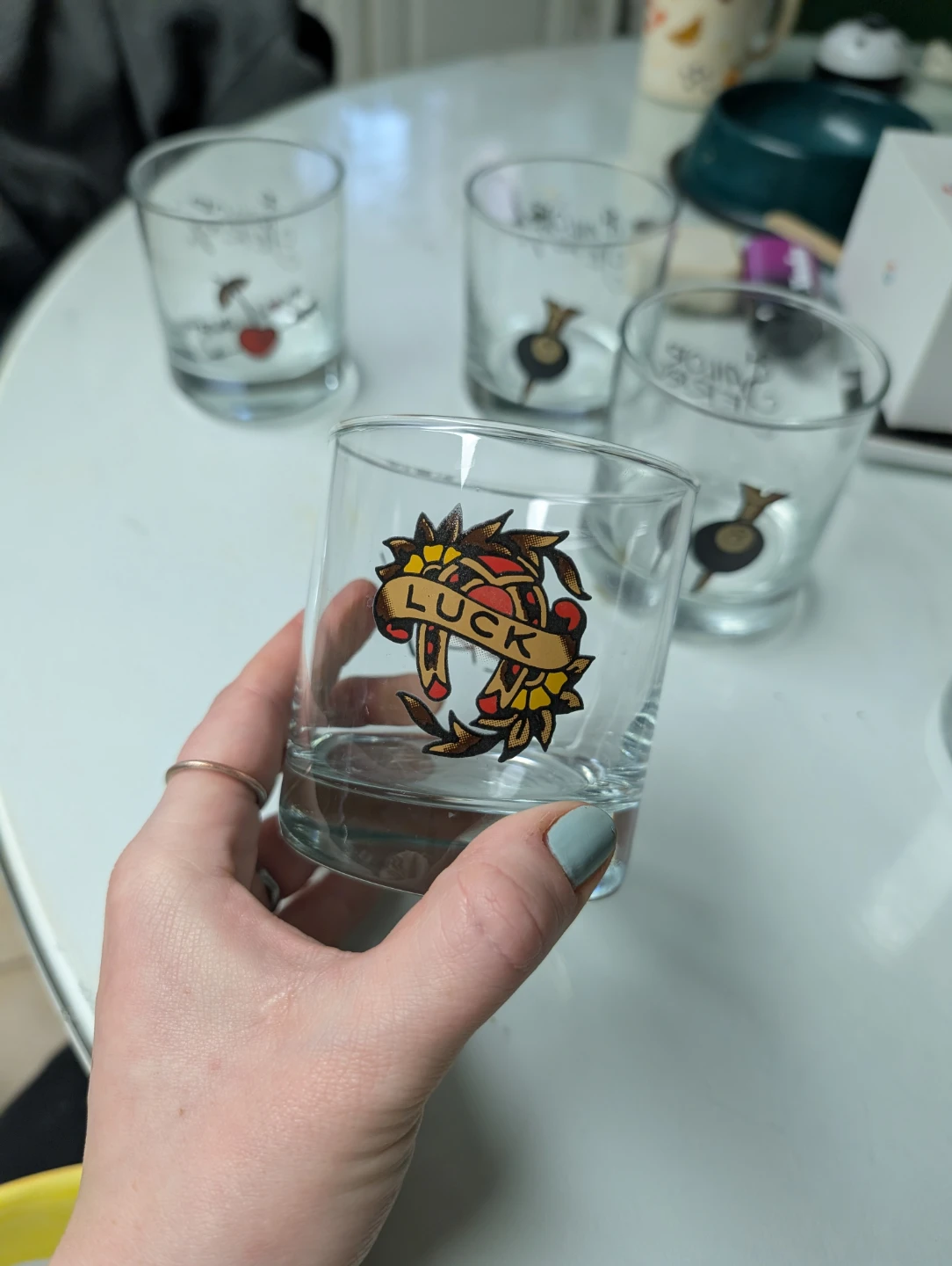 Sailor Jerry Tattoo Design Rocks Glasses- Set of 5