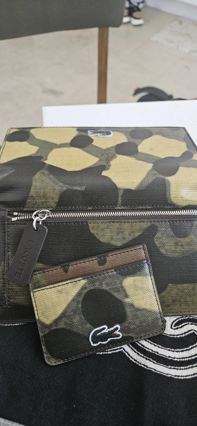 Lacoste Camo Wallet and Card Holder Set