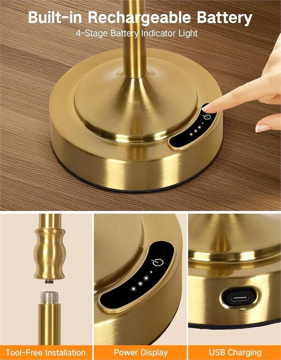 Rechargeable Table Lamp with 3 Color Temps & Dimmable Brightness - photo 3