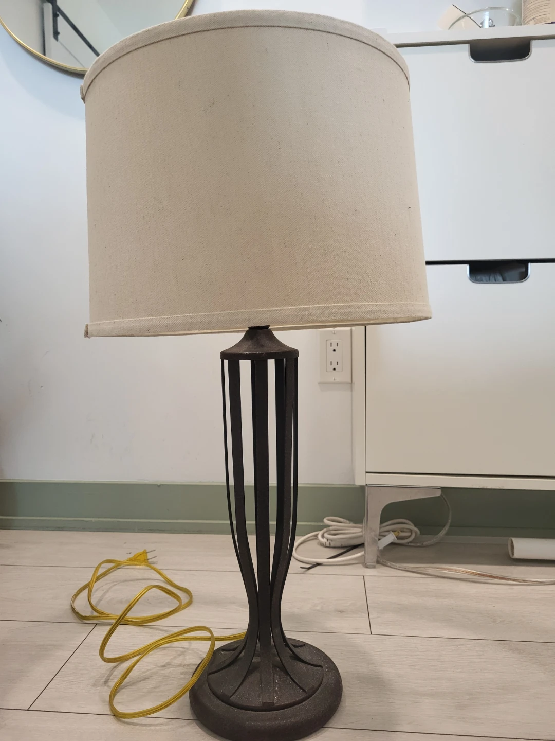 Table Lamp with Cream Shade