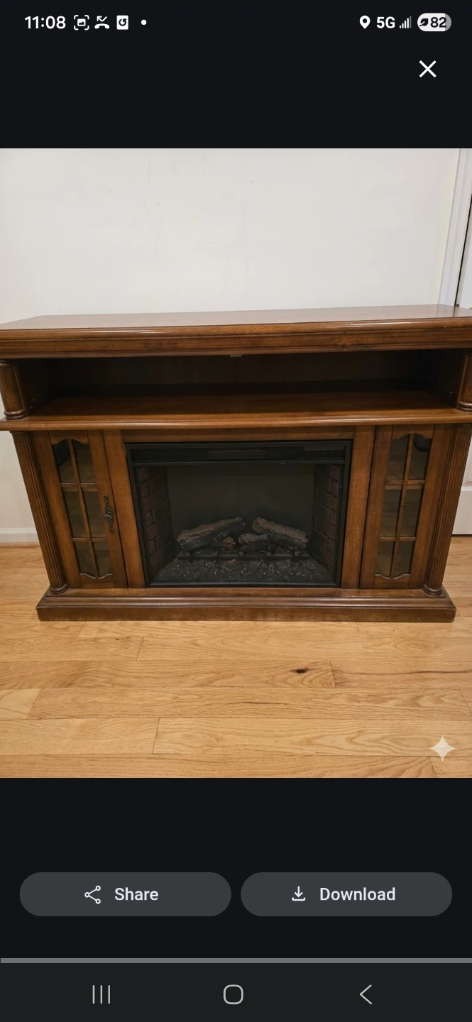 Wooden Electric Fireplace Entertainment Center