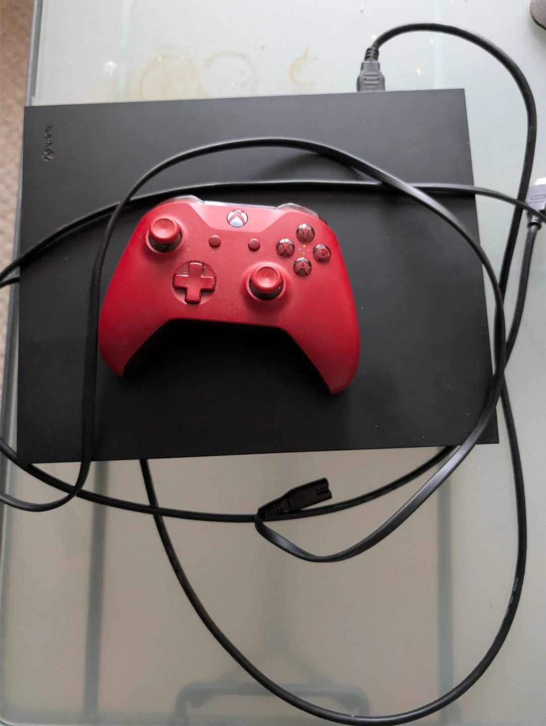 Xbox One X Console with Red Controller