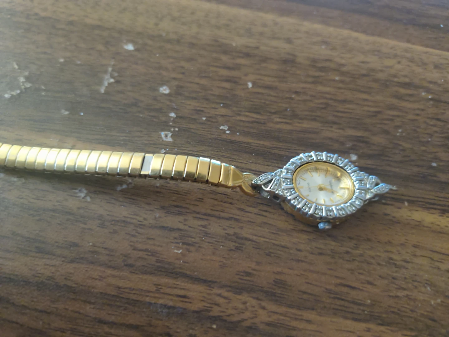 Women's Gold-Tone Watch with Crystal Accents