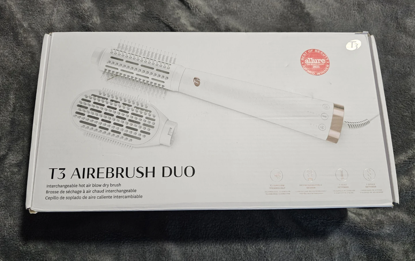 T3 AireBrush Duo Interchangeable Hot Air Blow Dry Brush - photo 3