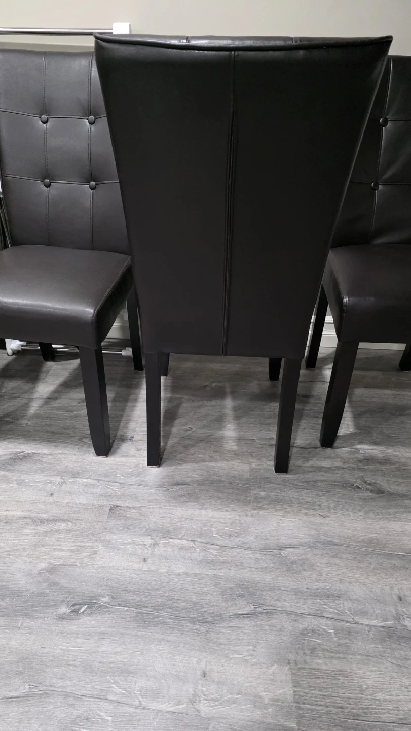Set of 4 Dark Brown Faux Leather Dining Chairs - photo 2