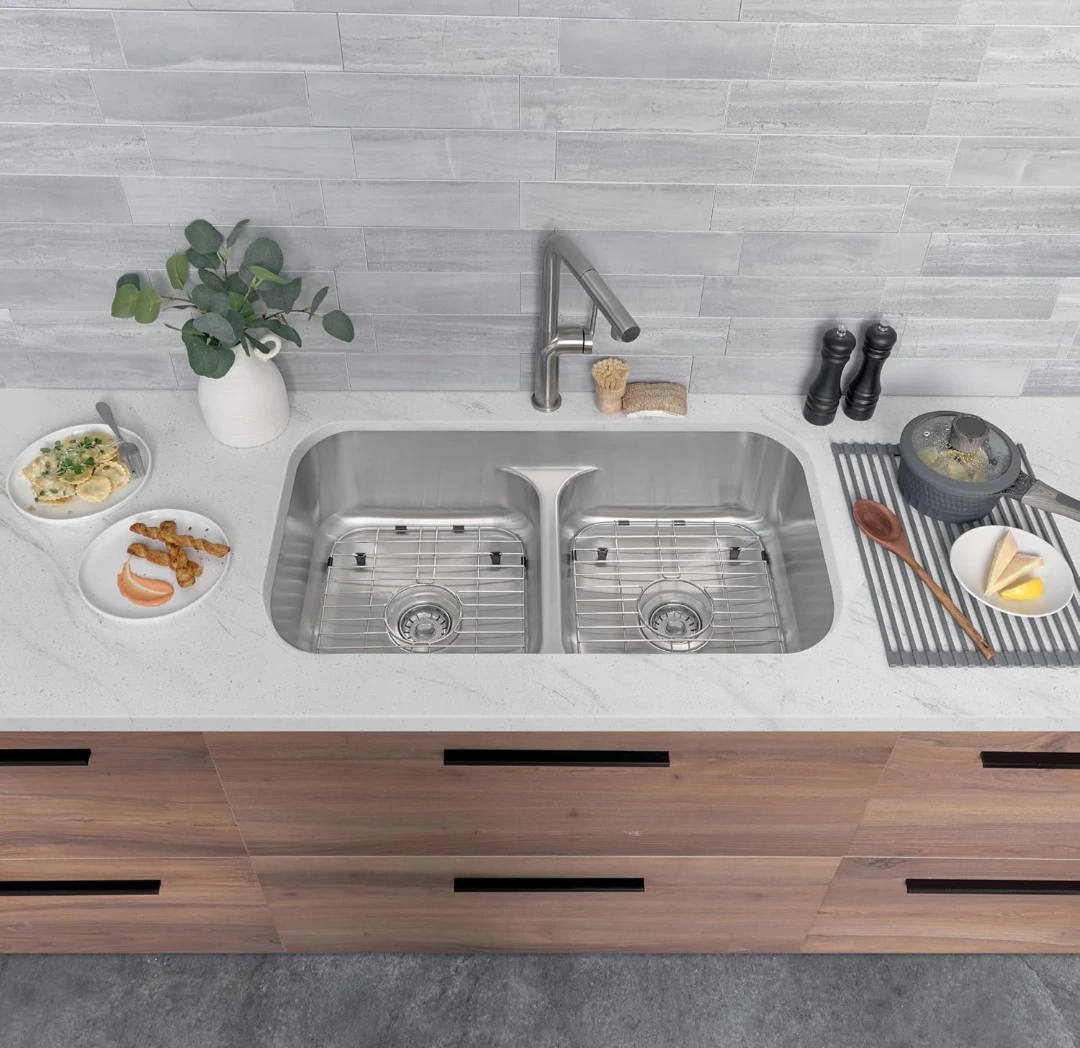 Stainless Steel Double Bowl Undermount/Drop-in Kitchen Sink