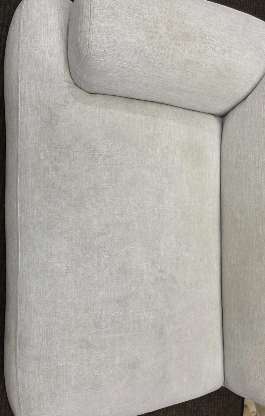 Light Gray Fabric Loveseat with ottoman - photo 2