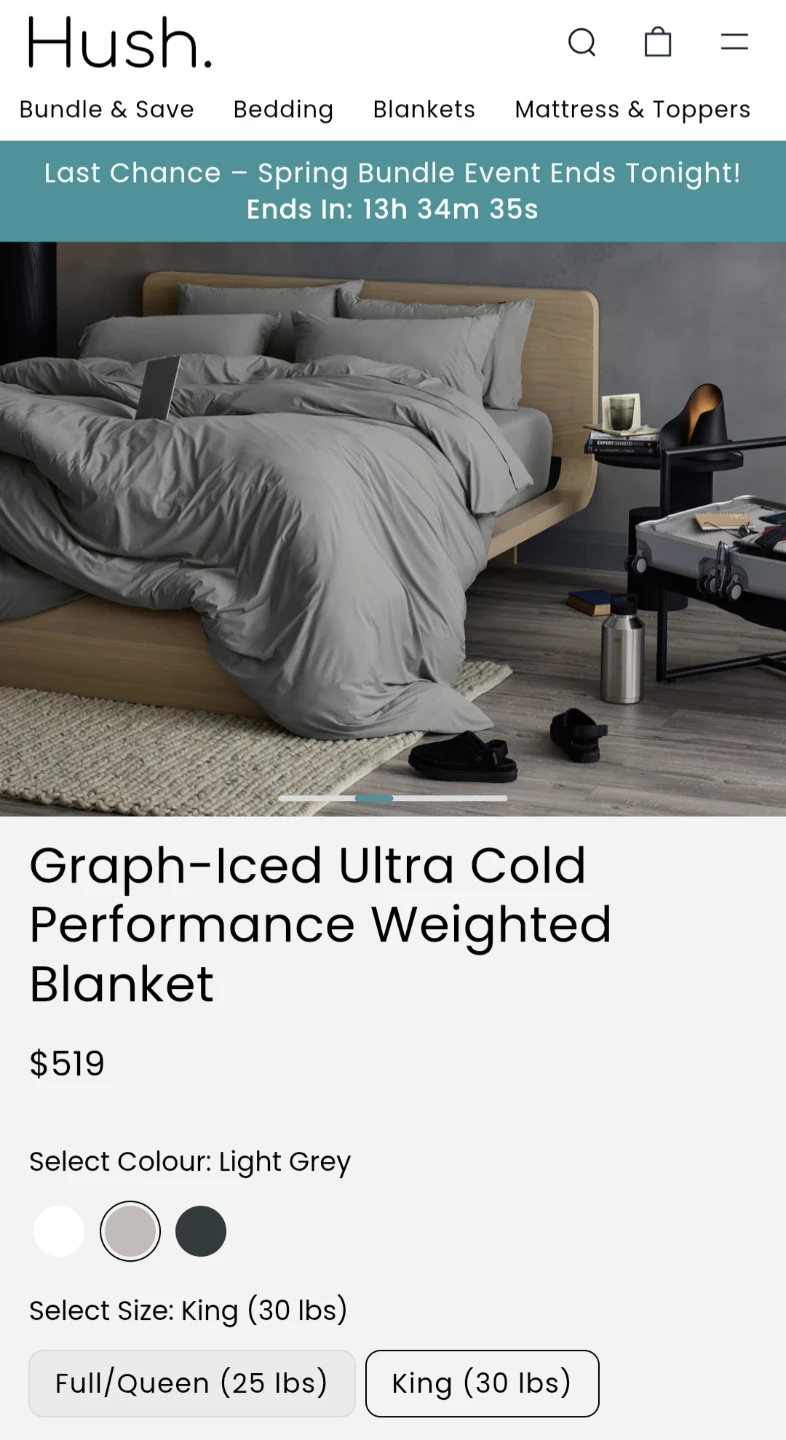 Hush Cooling Blanket King 35 lb - photo 3
