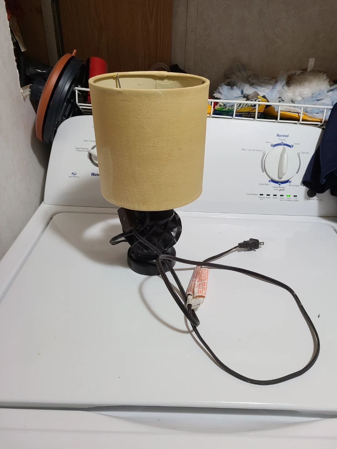 Table Lamp with Yellow Shade