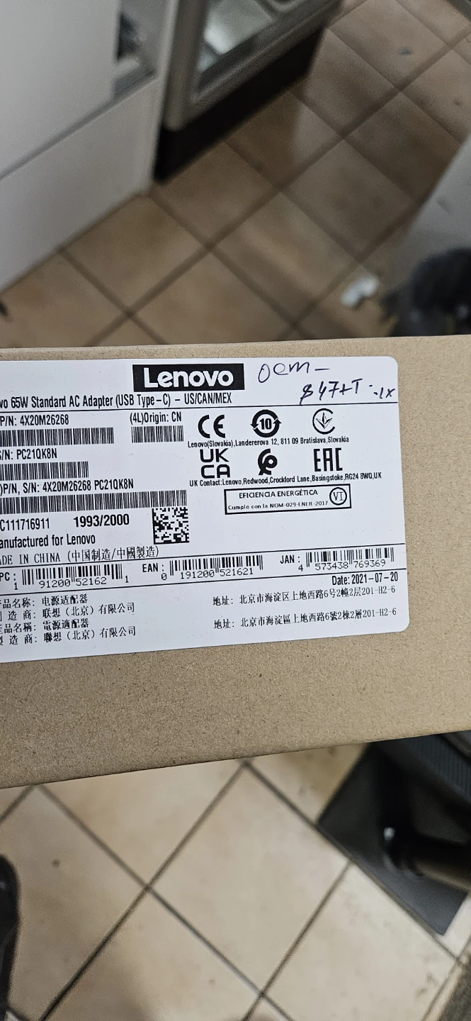 Brand new Lenovo 65W Standard AC Adapter USB Type-C