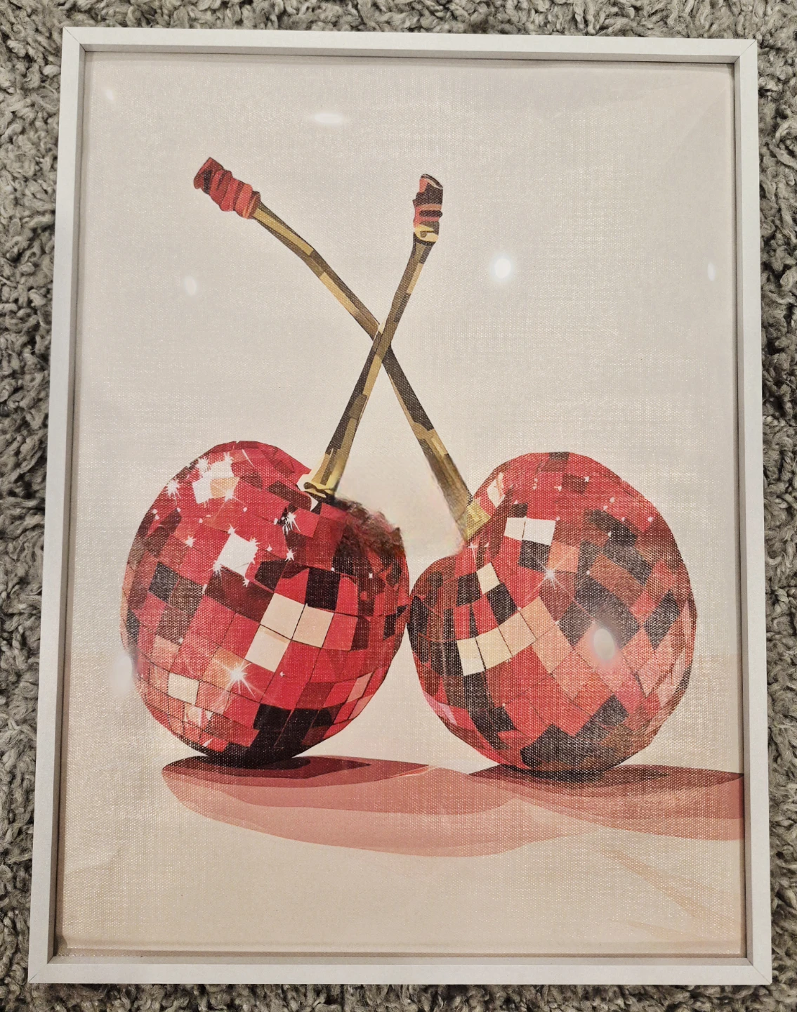Funky Disco Cherries Canvas Wall Art  Framed 12"×16" - photo 3