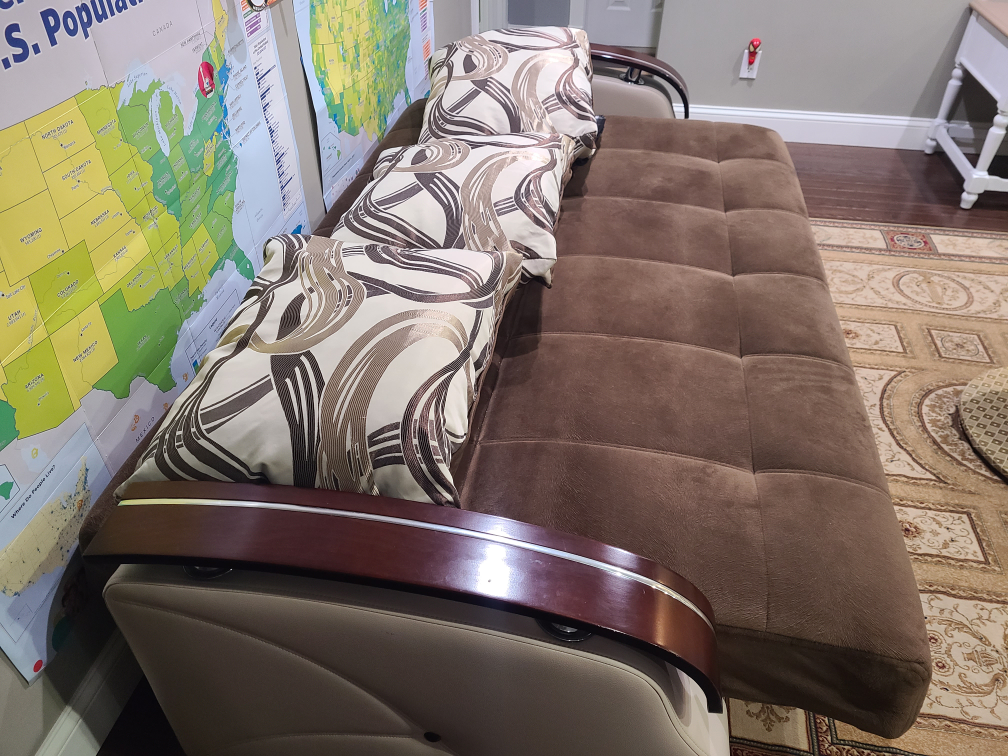 Turkish Brown Tufted sleeper Sofa with 3 Decorative Pillows - photo 3