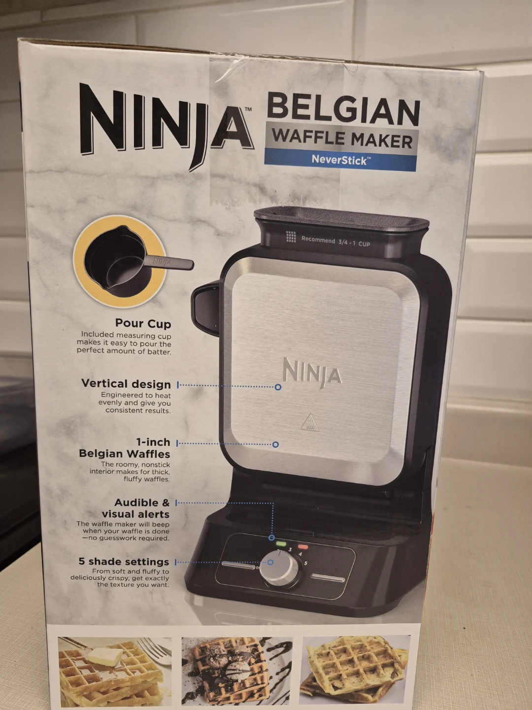 Brand New Ninja Belgian Waffle Maker NeverStick with pour cup - photo 3