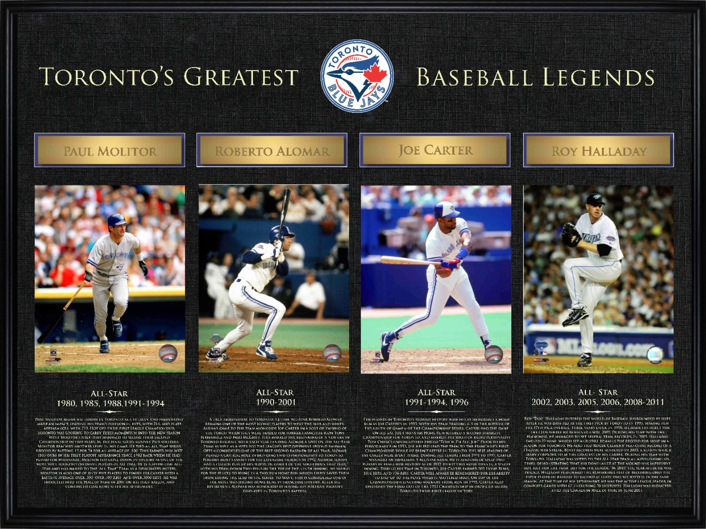 Toronto Blue Jays Baseball Legends Framed Display
