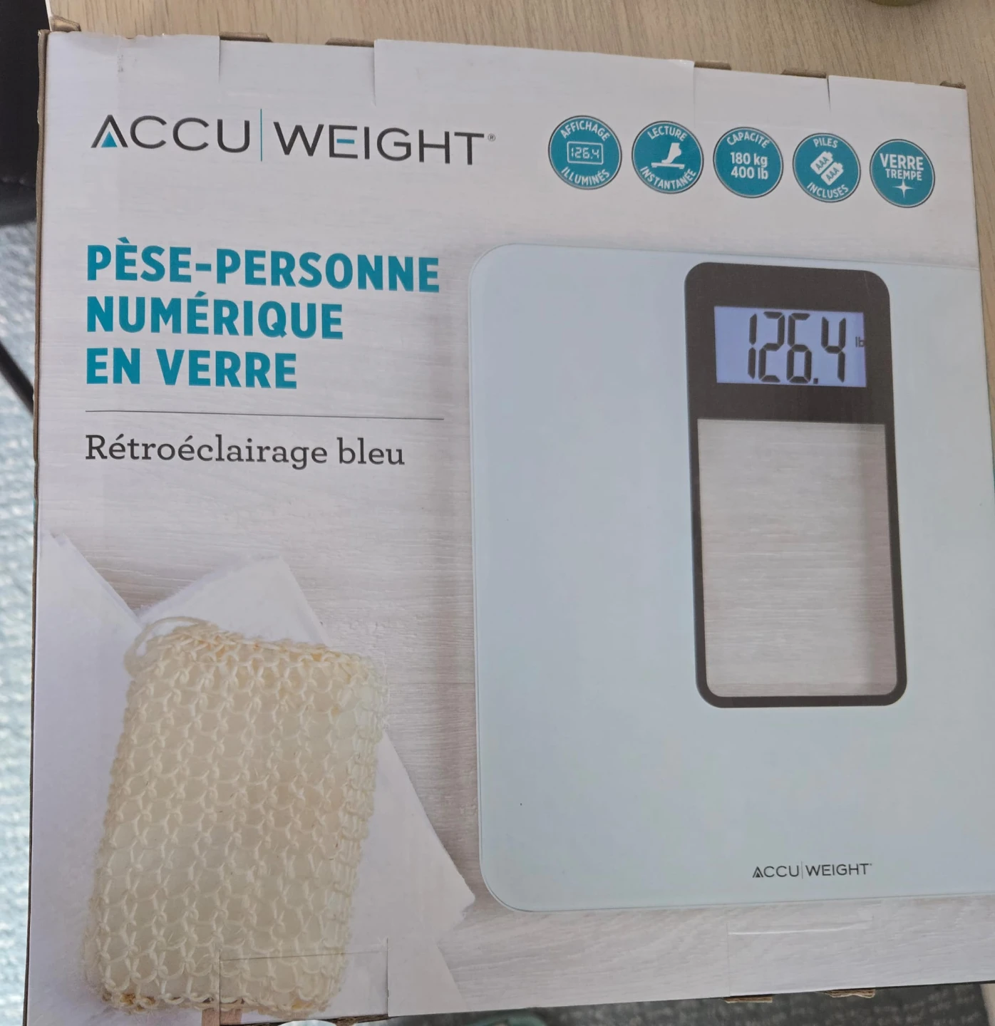 Accu Weight Digital Glass Scale with Blue Backlight