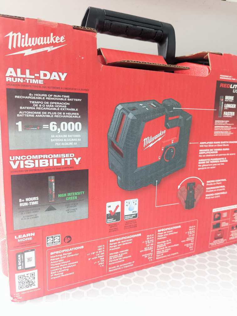 USB 3.0 Milwaukee RECHARGEABLE Laser Level Combo Kit - photo 4