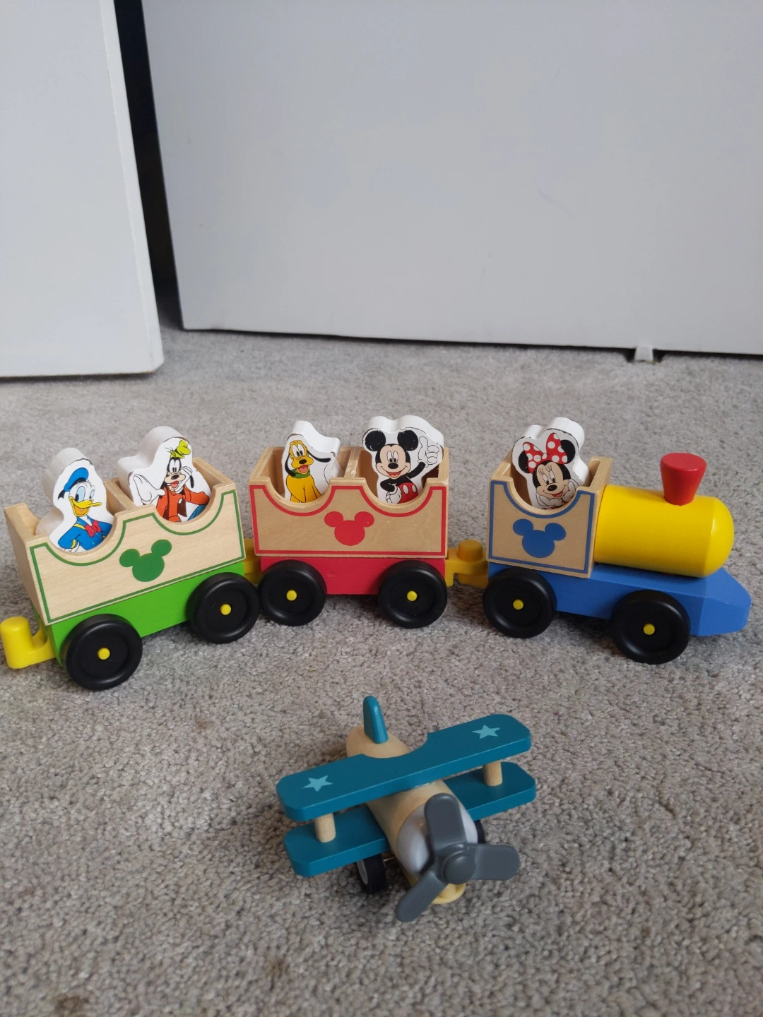 Disney Wooden Pull Toy Train with Wooden Airplane - photo 2