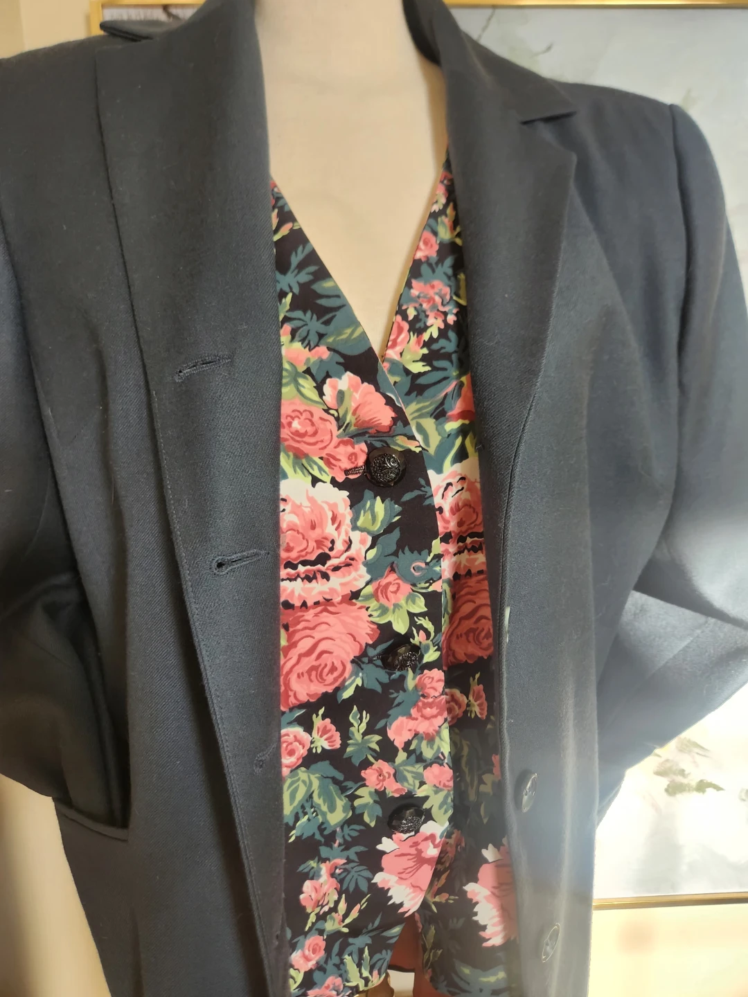 EARLY 90'S Womens Dark TEAL WOOL MAXI COAT Size 16 - photo 4