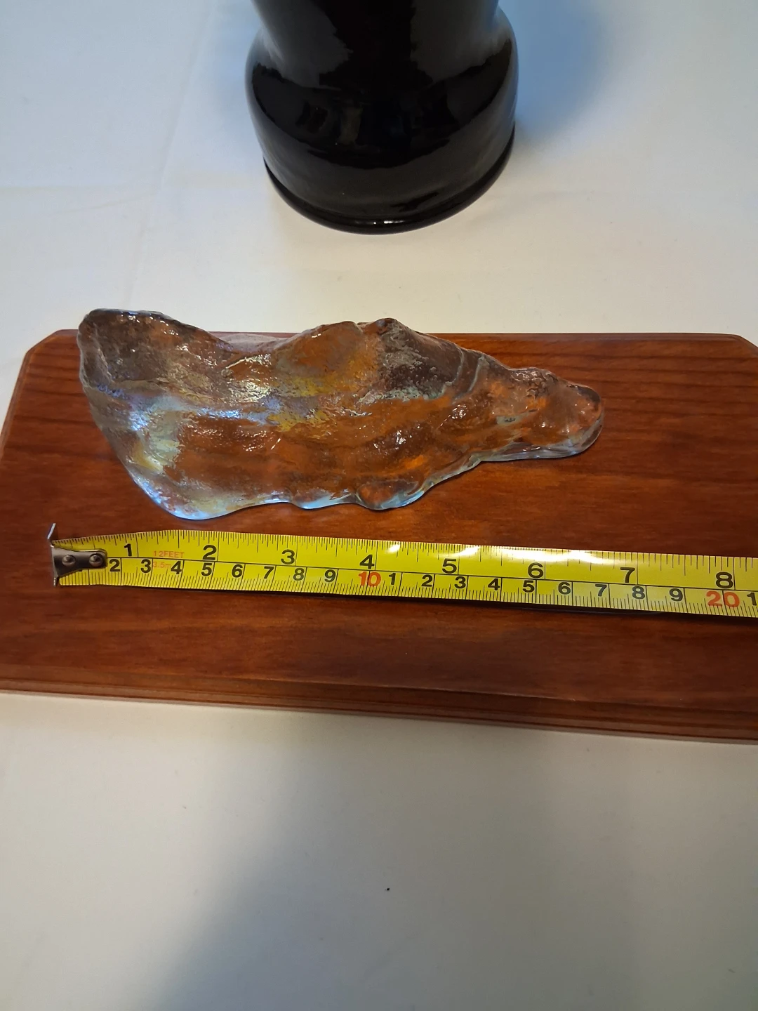 Vintage glass art ice desk tray - photo 3