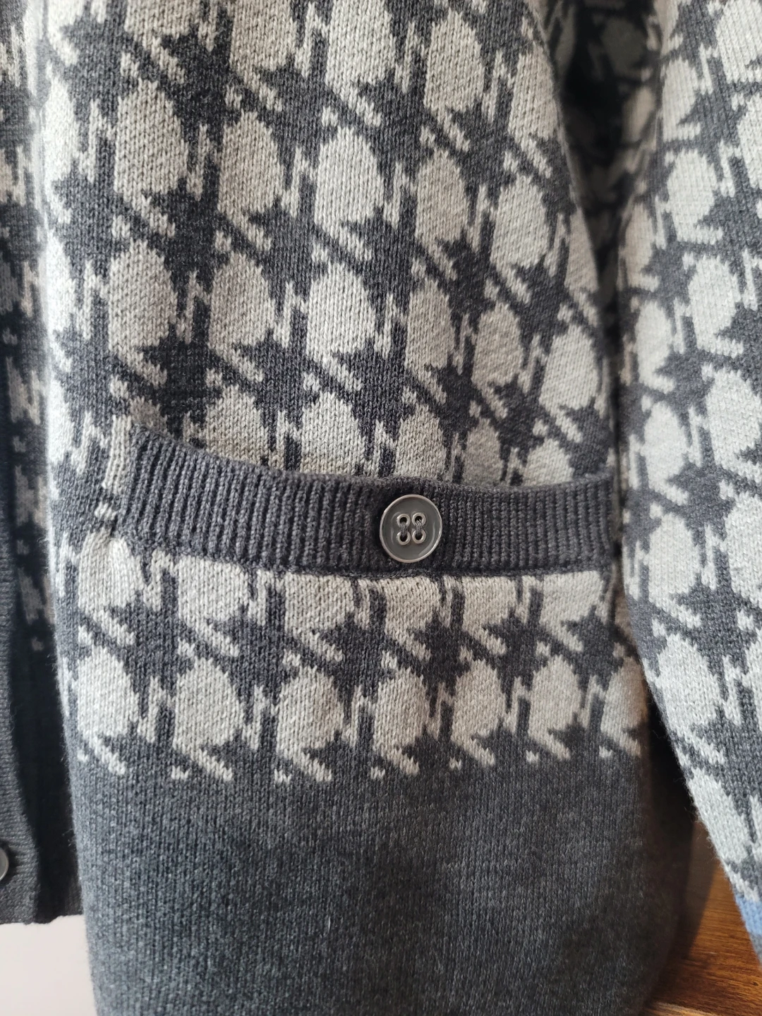 Appleseeds Houndstooth Cardigan Dark Academia Grandpacore Sz PXL - photo 4