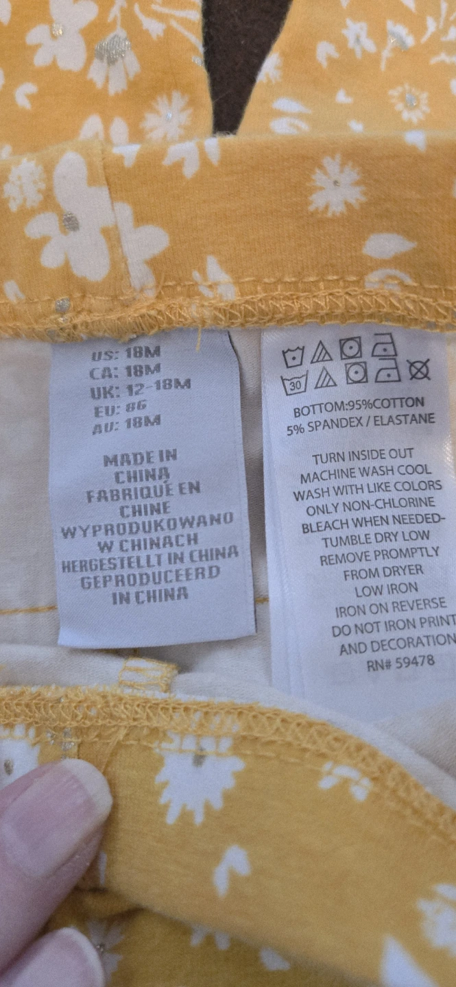 Baby Girl Leggings 18M Yellow Floral Ruffle - photo 5