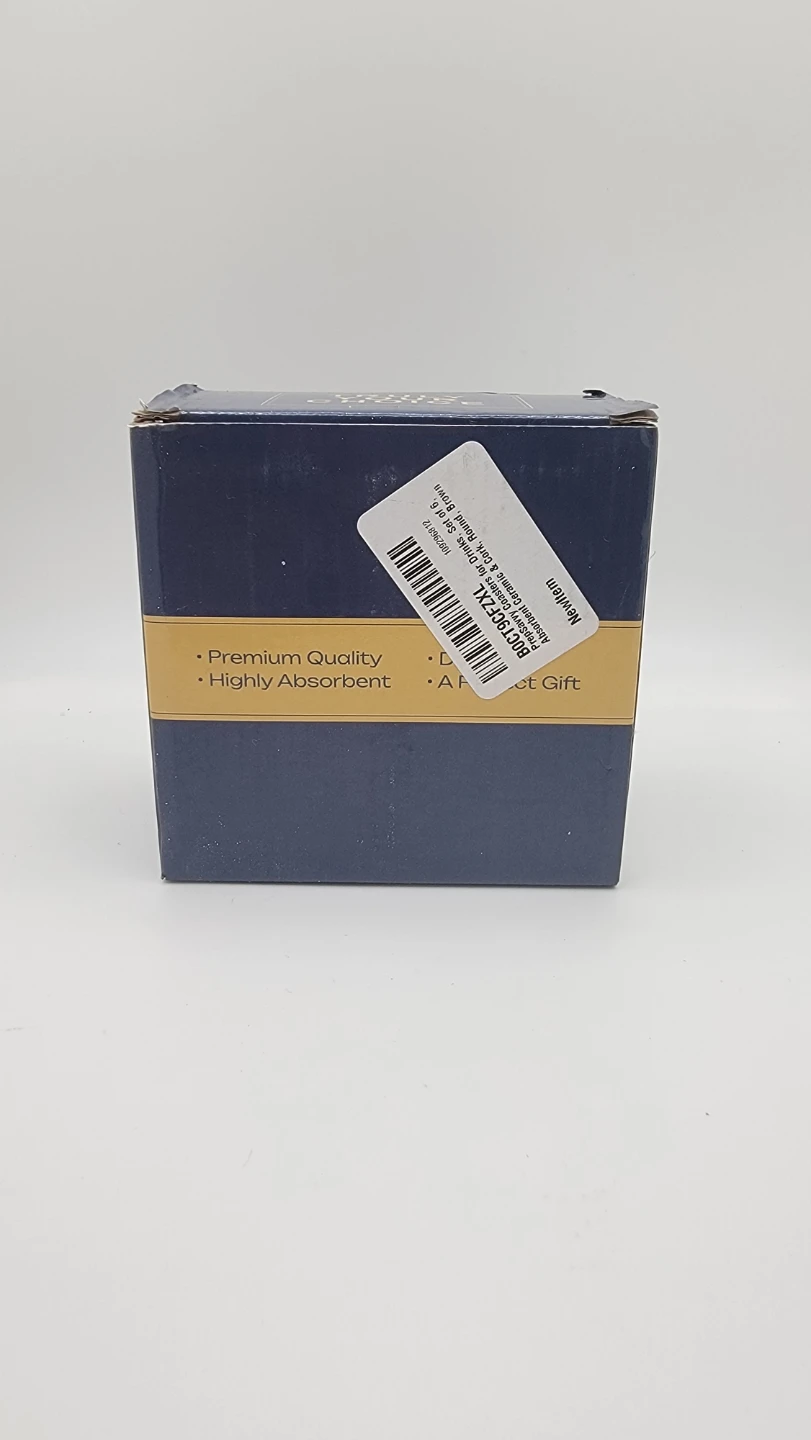 Ceramic Drink Coasters Set of 6 with Holder Absorbent Cork Base - photo 4