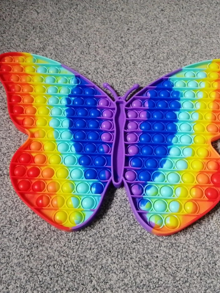 Rainbow Butterfly Bubble Pop Fidget Toy - photo 2