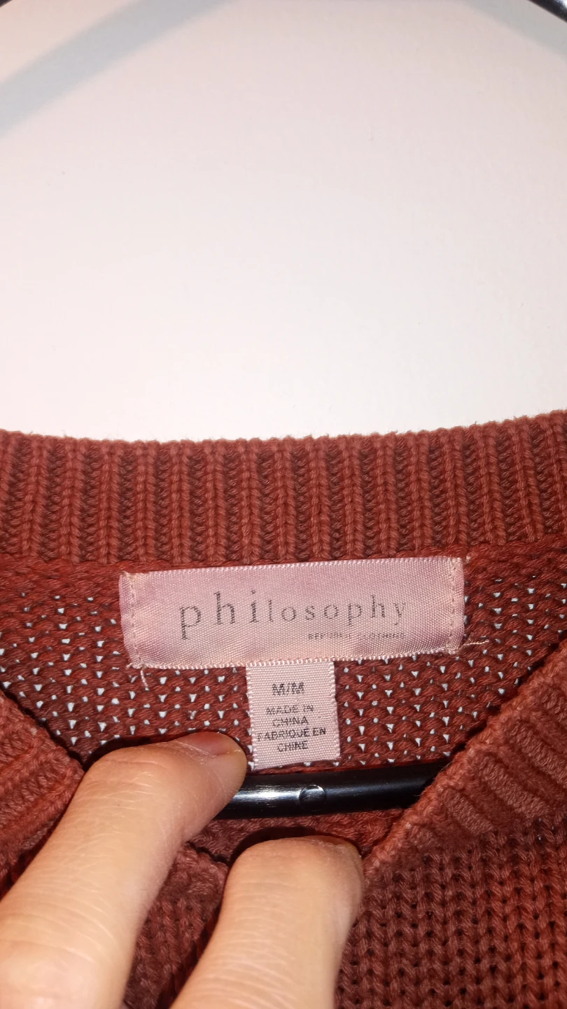 100% COTTON Philosophy Copper Brown Sweater M/M 100% Cotton