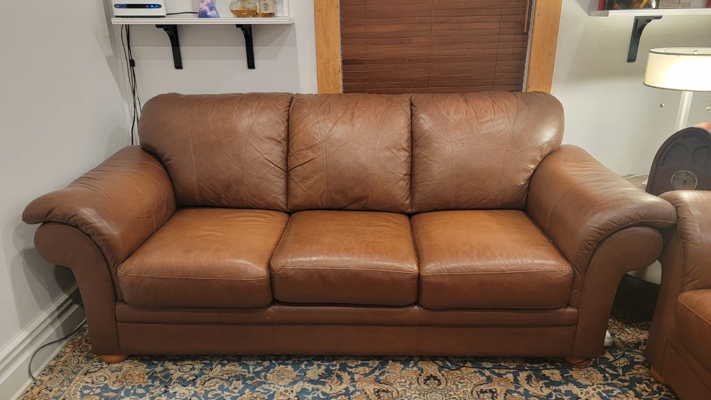 2 set Brown Leather Couches