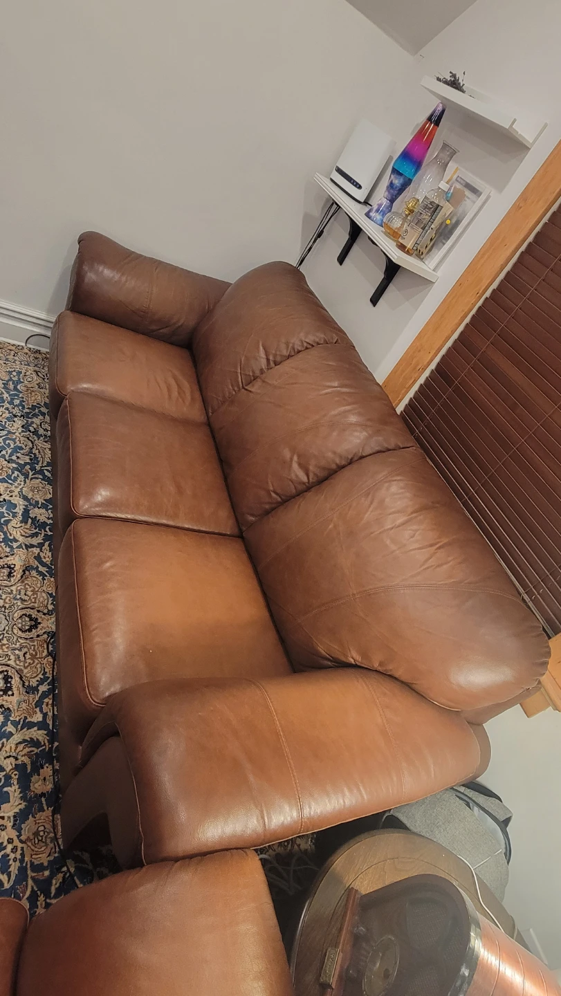 2 set Brown Leather Couches - photo 2