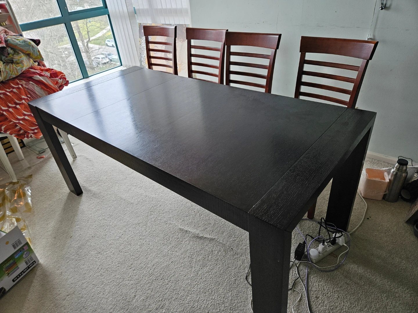 Dark Wood Dining Table with 4 free chairs - photo 2