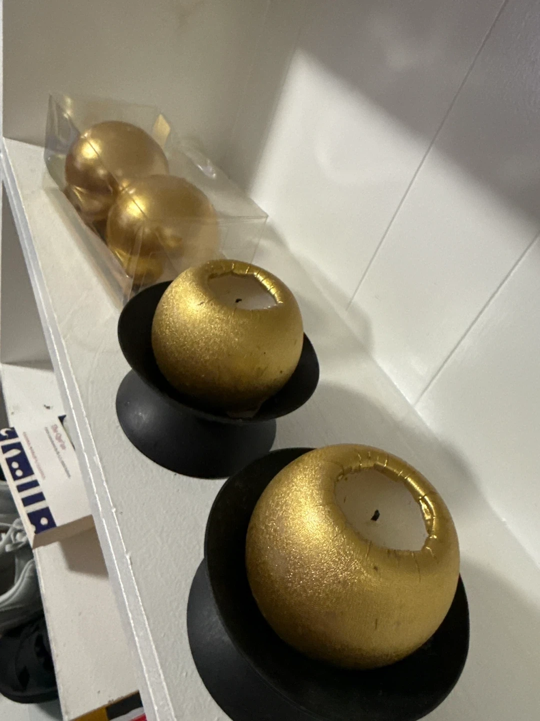 Gold Spherical Candles Set 🥕