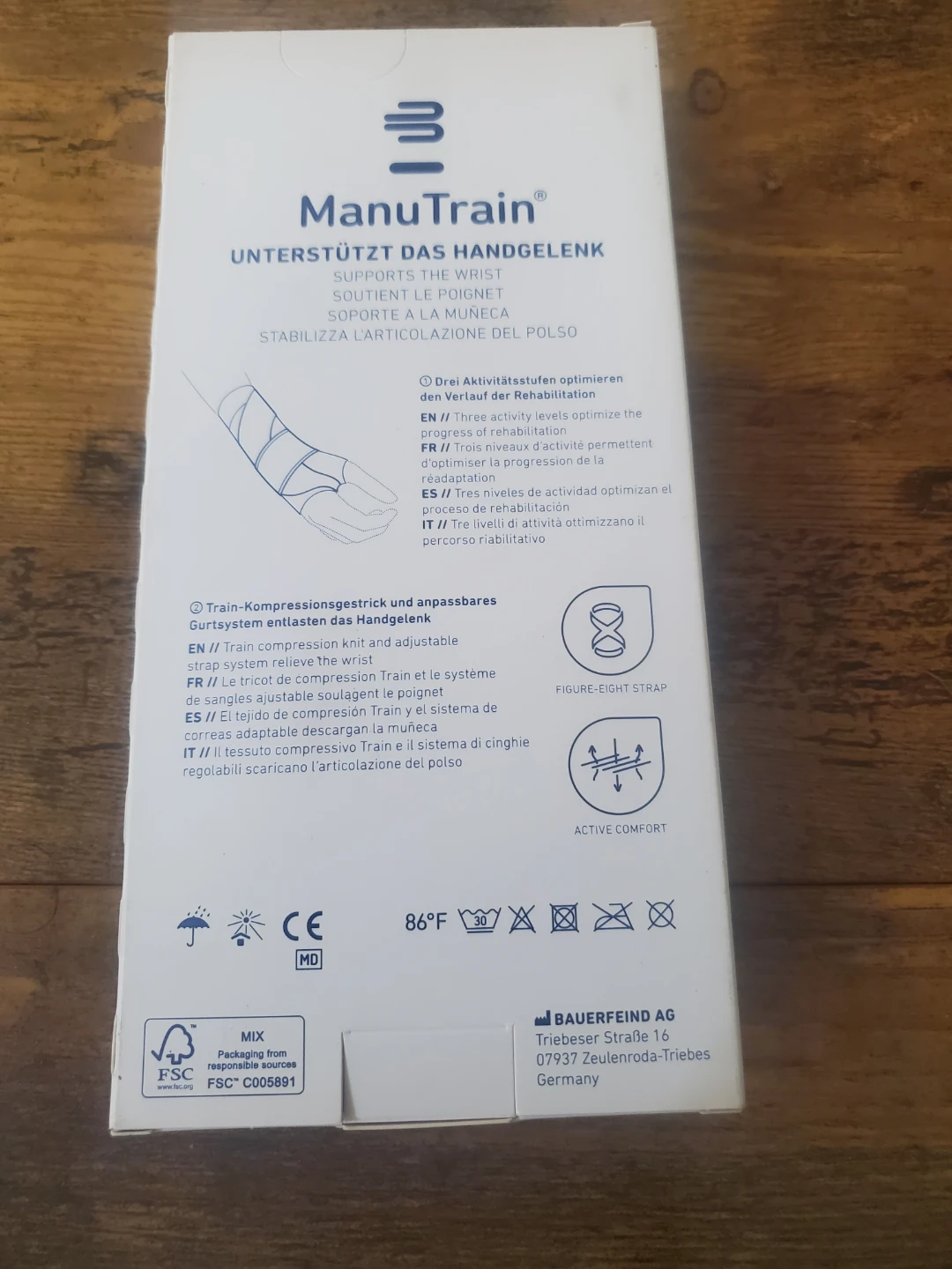 Bauerfeind ManuTrain Wrist Support Size 4/ Left /Titan - photo 2