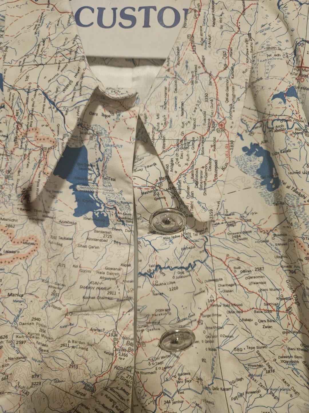 Map Print Blazer Jacket