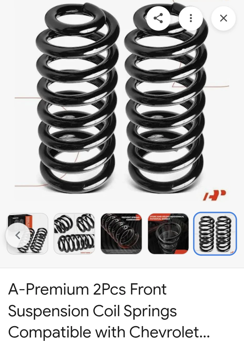 A-Premium 2pcs Front Suspension Coil Springs