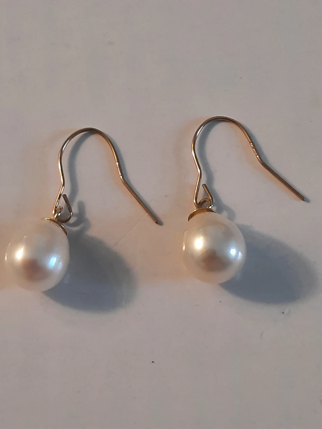 10K Gold Real Pearl Drop Earrings - photo 2
