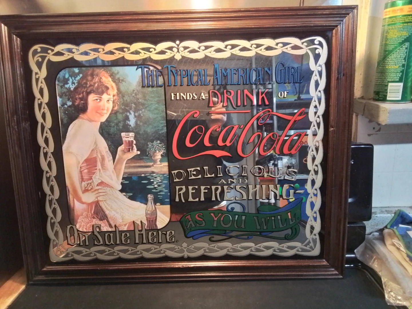 Coca-Cola "The Typical American Girl" Vintage Mirror