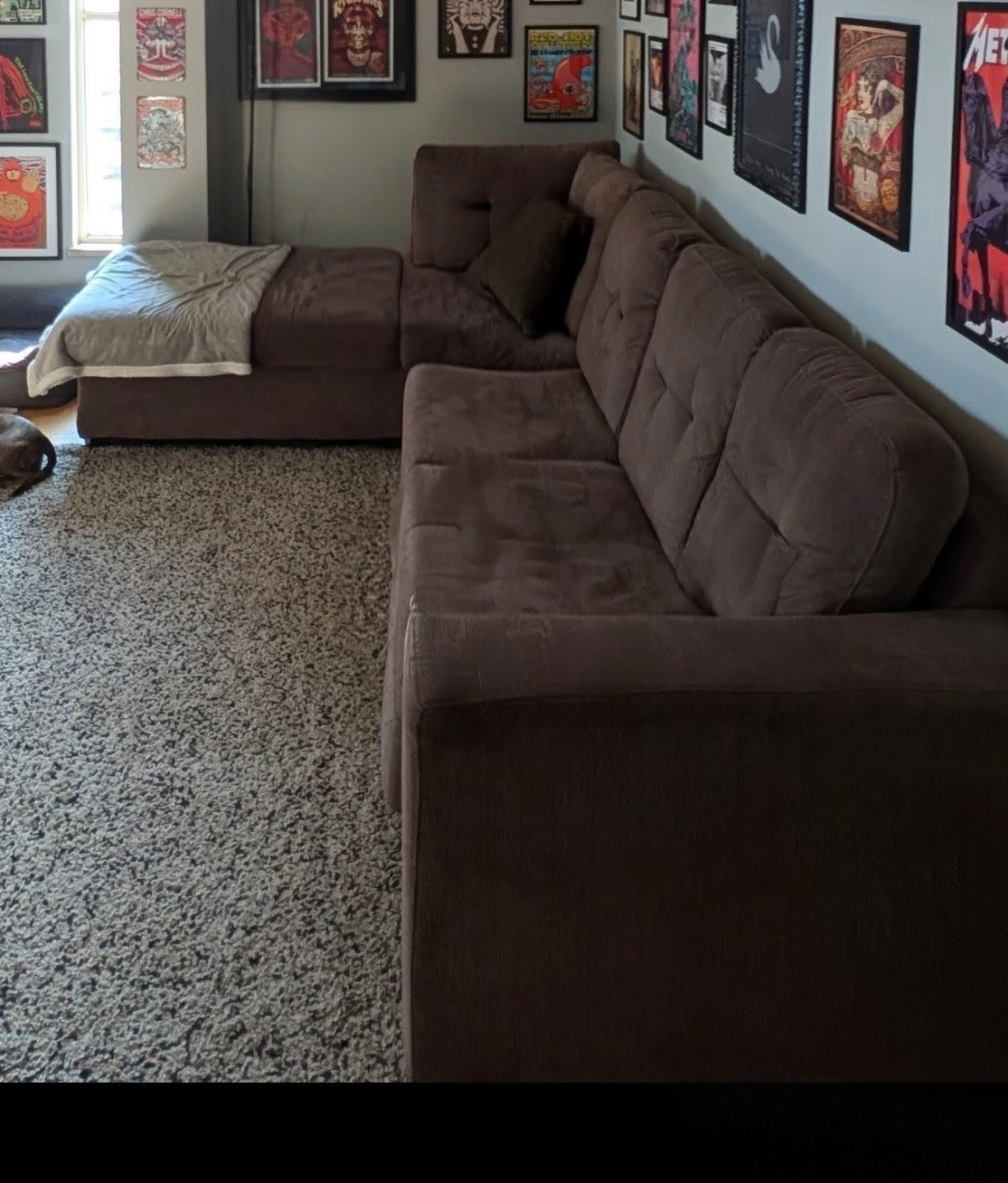 Brown Sectional Sofa with Chaise - photo 2