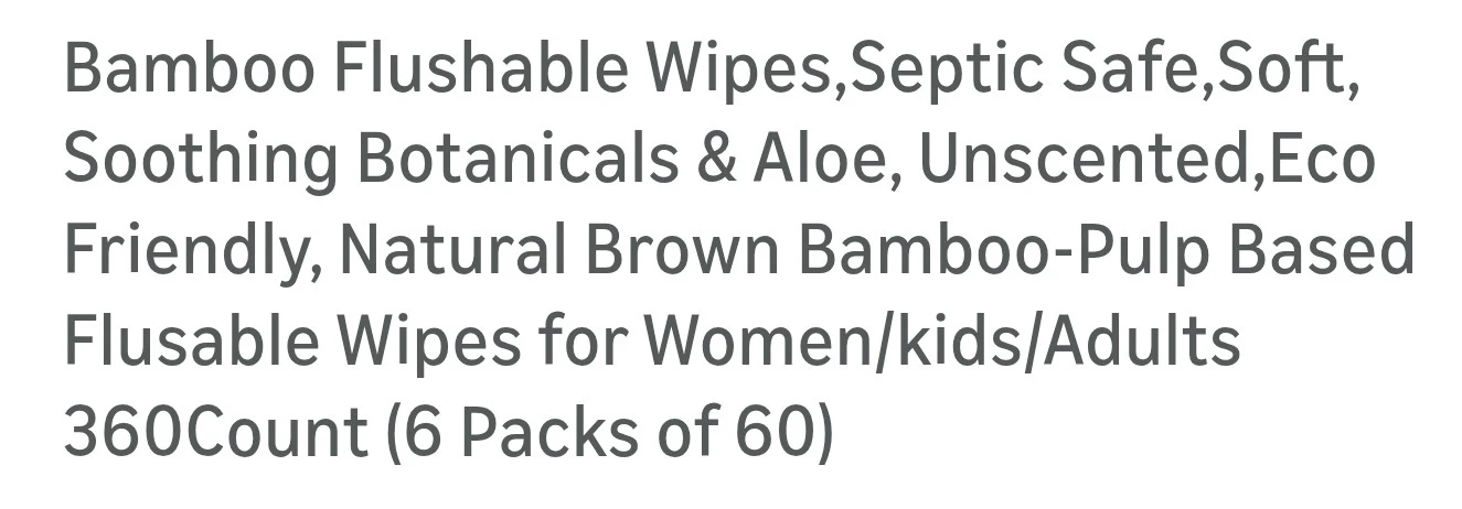 Bamboo Flushable Wipes - 360 Count - photo 2