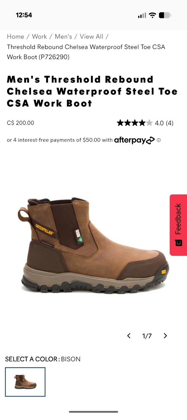 Caterpillar Men's  Chelsea Waterproof Steel Toe Work US10 - photo 4