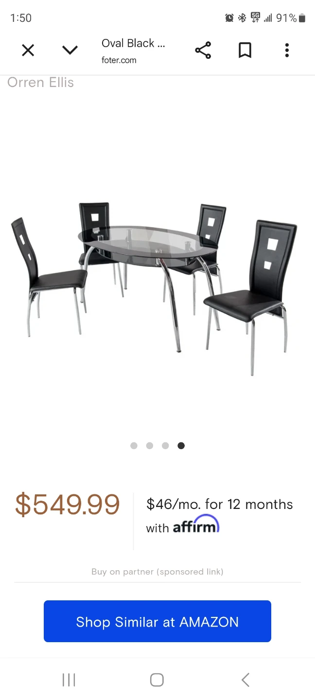 Orren Ellis Oval Glass Dining Table Set - photo 3